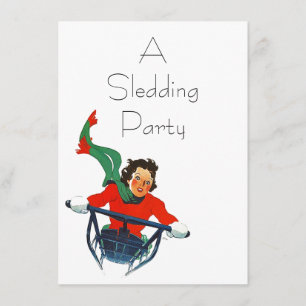 Invitations à la fête d'hiver de Retro Sledding Vi