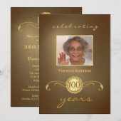 Invitations à la fête du 100e anniversaire - Antiq (Devant / Derrière)