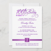 Invitations à la fête du 100e anniversaire - avec  (Dos)