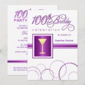 Invitations à la fête du 100e anniversaire - avec  (Devant / Derrière)