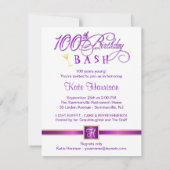 Invitations à la fête du 100e anniversaire - avec (Dos)