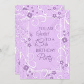 Invitations à la fête du 13e anniversaire de la fl (Devant / Derrière)