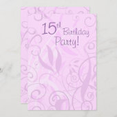 Invitations à la fête du 15e anniversaire de la fl (Devant / Derrière)