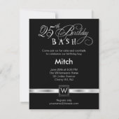 Invitations à la fête du 25e anniversaire - avec M (Dos)