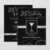 Invitations à la fête du 25e anniversaire - avec M (Devant / Derrière)