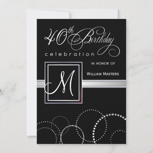 Invitations à la fête du 40e anniversaire - avec M (Devant)