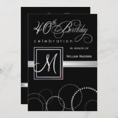 Invitations à la fête du 40e anniversaire - avec M (Devant / Derrière)