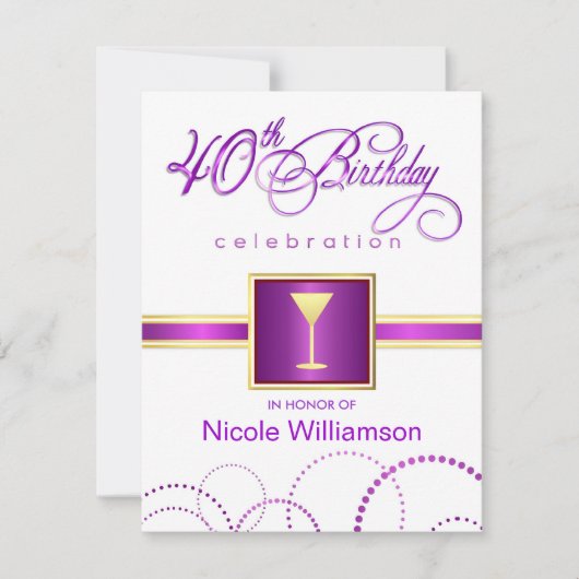 Invitations à la fête du 40e anniversaire - avec M (Devant)
