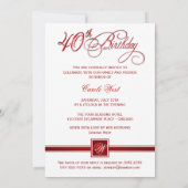 Invitations à la fête du 40e anniversaire - gâteau (Dos)