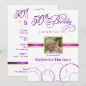 Invitations à la fête du 50e anniversaire - avec M (Devant / Derrière)