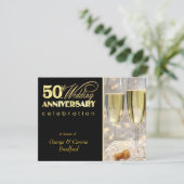 Invitations à la fête du 50e anniversaire - Black  (Debout devant)