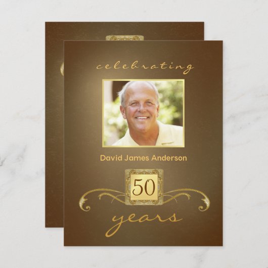 Invitations à la fête du 50e anniversaire de surpr (Devant / Derrière)