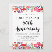 invitations à la fête du 50e anniversaire fleurie  (Devant)