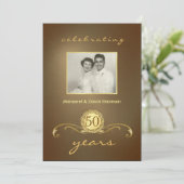 Invitations à la fête du 50e anniversaire - Gold V (Debout devant)