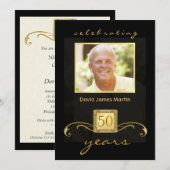 Invitations à la fête du 50e anniversaire - Monogr (Devant / Derrière)