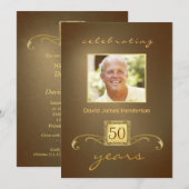 Invitations à la fête du 50e anniversaire - Monogr (Devant / Derrière)