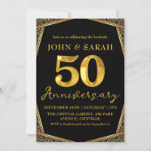 invitations à la fête du 50e anniversaire noir et  (Devant)