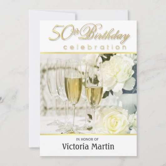 Invitations à la fête du 50e anniversaire - Pour e (Devant)