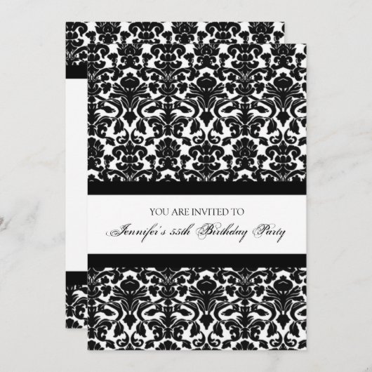 Invitations à la fête du 55e anniversaire de Black (Devant / Derrière)