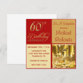 Invitations à la fête du 60e anniversaire de surpr (Devant / Derrière)