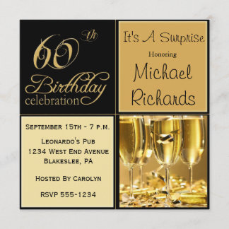 Invitations à la fête du 60e anniversaire de surpr