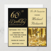 Invitations à la fête du 60e anniversaire de surpr (Devant / Derrière)