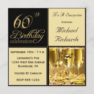 Invitations à la fête du 60e anniversaire de surpr