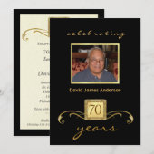 Invitations à la fête du 70e anniversaire - Formel (Devant / Derrière)