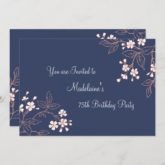 Invitations à la fête du 75e anniversaire du Blue  (Devant / Derrière)