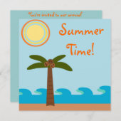 Invitations à la fête du barbecue de l'île de Time (Devant / Derrière)