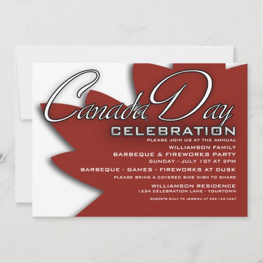 Invitations à la fête du Canada (Devant)