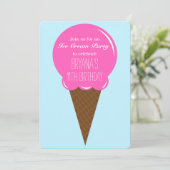 Invitations à la fête du cône de crème glacée frai (Debout devant)