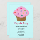 Invitations à la fête du Cupcake (Devant / Derrière)
