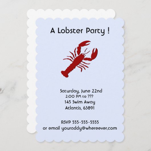 Invitations à la fête du homard (Devant / Derrière)