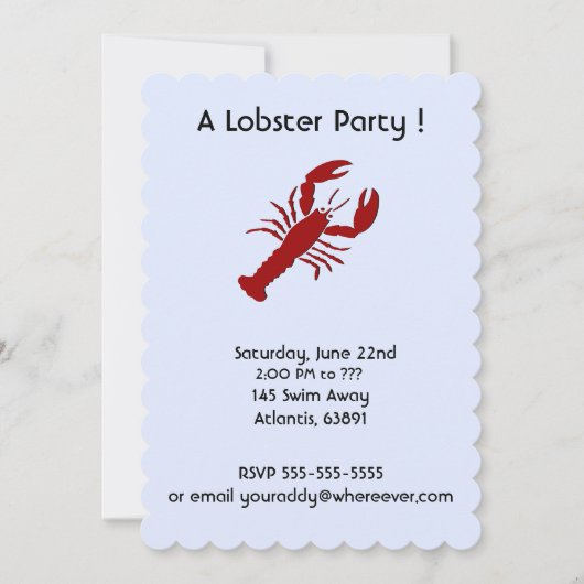 Invitations à la fête du homard (Devant)