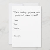 invitations à la fête du parc du pyjama : litholoo (Dos)