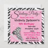 Invitations à la Fête du Patinage de glace Zebra (Devant)