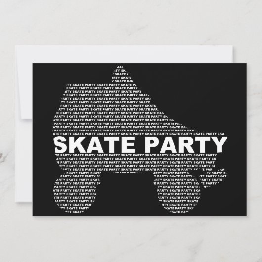 invitations à la fête du patinage : empilages de t (Devant)