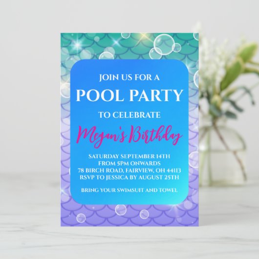 invitations à la fête du pool de sirènes (Debout devant)