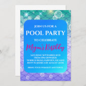 invitations à la fête du pool de sirènes (Devant / Derrière)