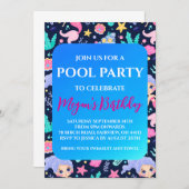 invitations à la fête du pool de sirènes (Devant / Derrière)