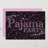invitations à la fête du pyjama : étoile (Devant / Derrière)