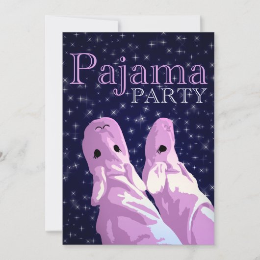 invitations à la fête du pyjama : nuit (Devant)