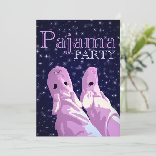 invitations à la fête du pyjama : nuit (Debout devant)