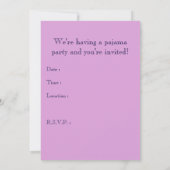 invitations à la fête du pyjama : nuit (Dos)