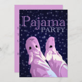 invitations à la fête du pyjama : nuit (Devant / Derrière)