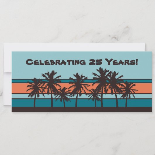Invitations à la fête du rétro Beach Anniversaire (Devant)