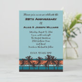 Invitations à la fête du rétro Beach Anniversaire (Debout devant)