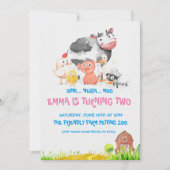 Invitations à la fête du thème de la ferme (Devant)