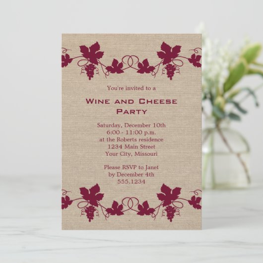 Invitations à la fête du vin et du fromage (Debout devant)